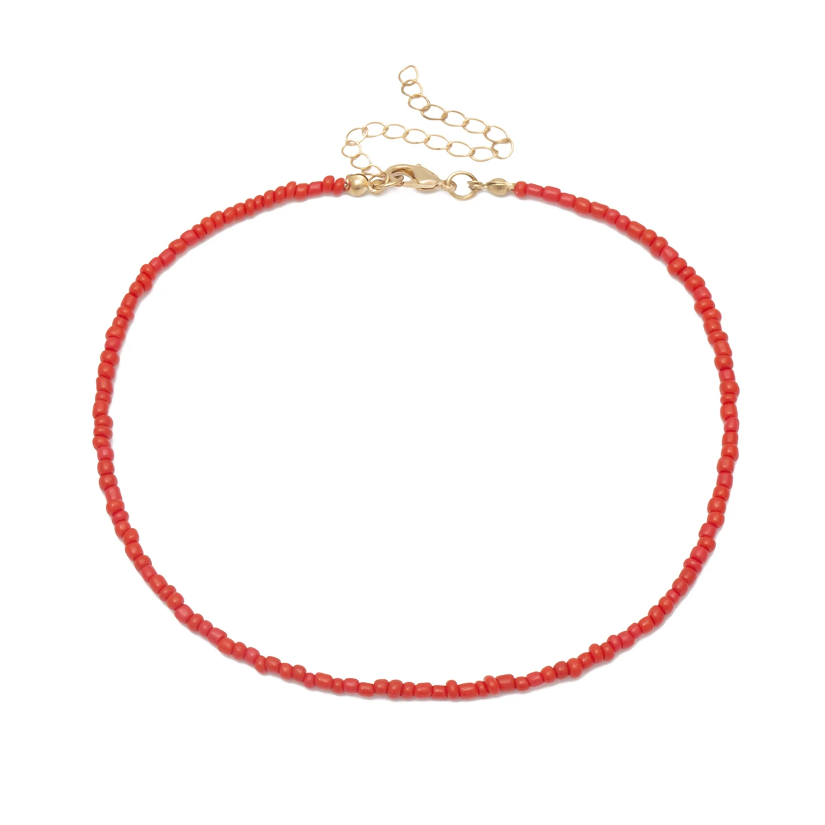 Женское колье чокер IngeSight.Z простое розового и голубого цвета с маленькими