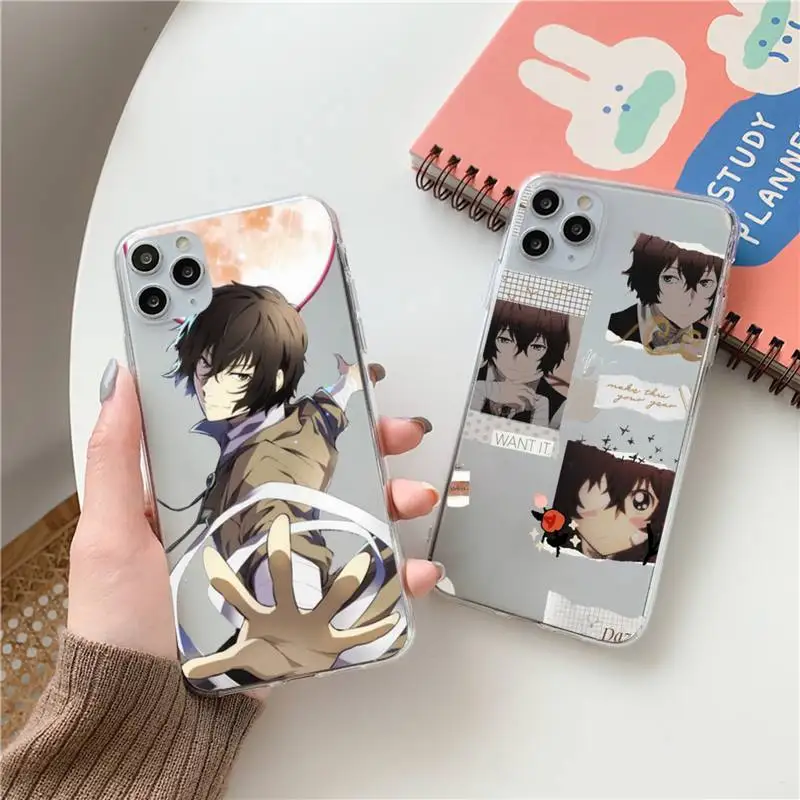 

Japan anime bungou stray Phone Case Clear Transparent for iPhone 11 12 13 mini pro XS MAX 8 7 6 6S Plus X 5S SE XR 2020