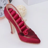 creative high heeled shoes shaped storage rack jewelry display holder stand home decor for ear stud rings red