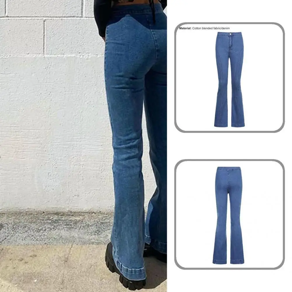 

Temperament Popular Striped High Waist Denim Pants Women Autumn Jeans Slim for Daily Wear