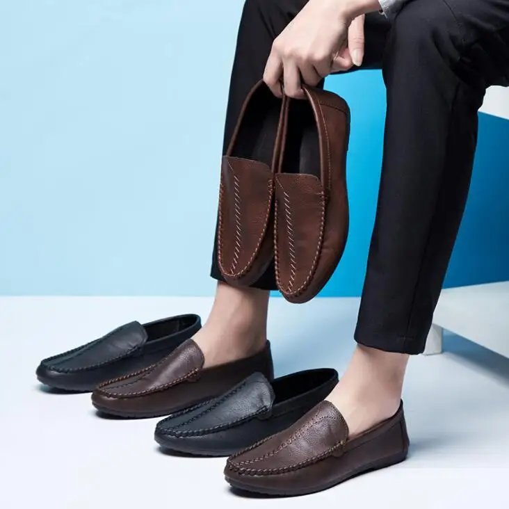 

2021 Men's Leather Shoes, Peas Shoes, Men's Trend, Korean Wild Shoes, Summer British Casual Lazy Shoes, Personality Trendy Shoes
