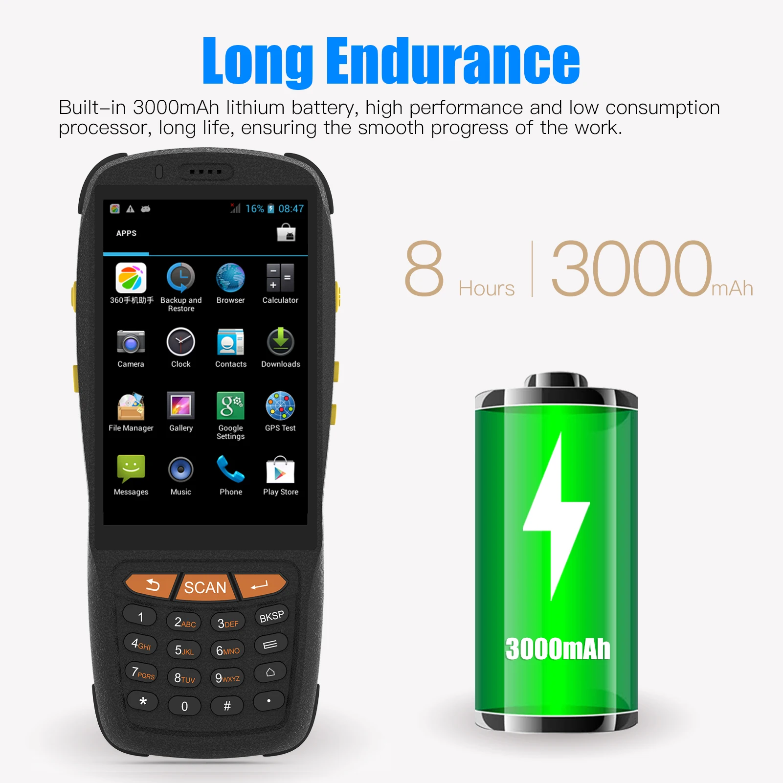 Сканер штрих кода Android КПК портативный POS терминал инвентаризатор 1D/2D/QR сканер 4G Wi