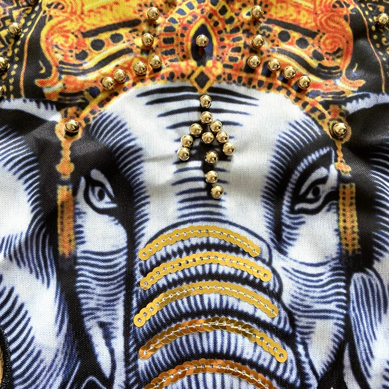 

sew on sequined beaded big elephant embroidered jacket shirt patches