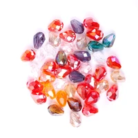 100pcs 8 6 mm colors water drop glass czech beads faceted crystal spacer loose beads for jewelry making diy accessories supplies