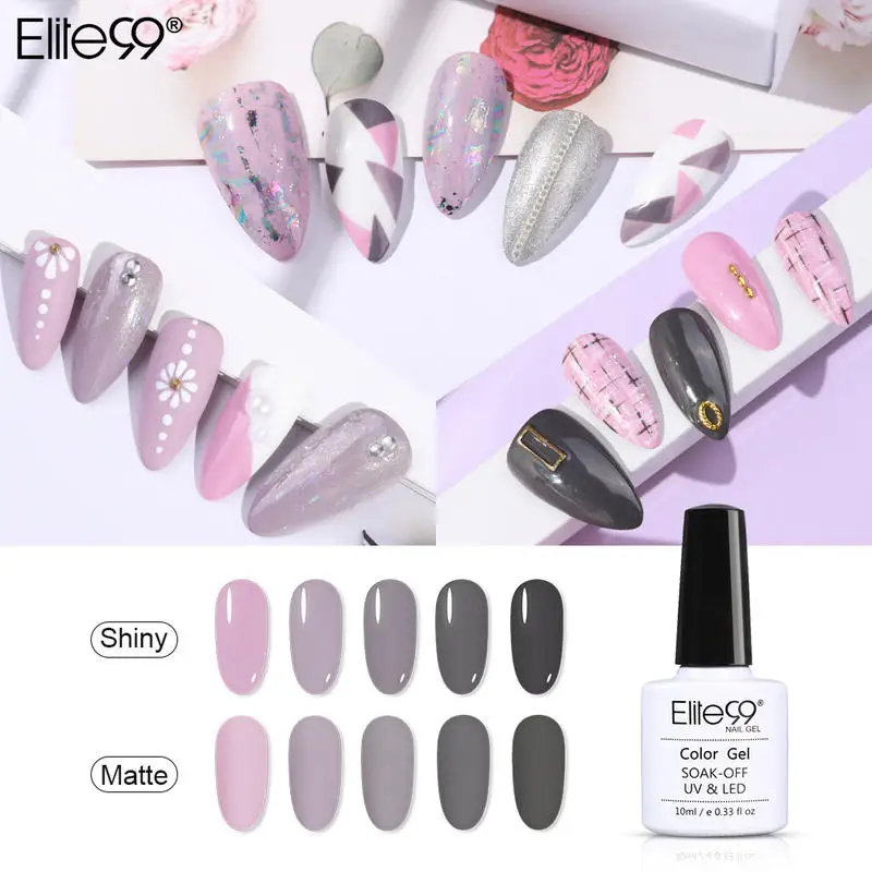 Elite99 Purple Sunset Imagination Gel Polish Flower Tour Soak Off UV LED Nail Varnish Primer 10ML Salon Manicure |