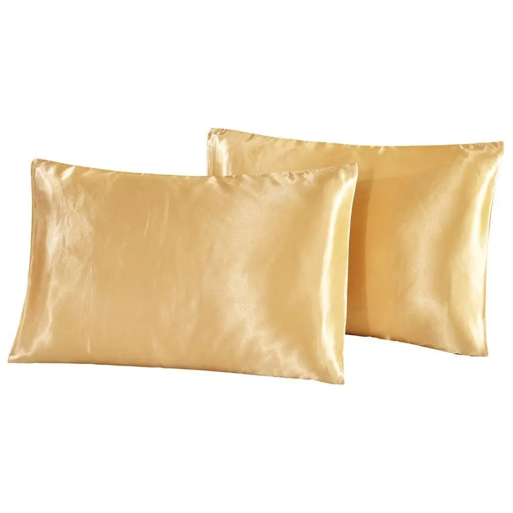 

40 Satin Silk Pillow Case US/UK/RU Size Solid Color Pillowcase European Pillow Sham Cover King Size Bedding Pillow Shams