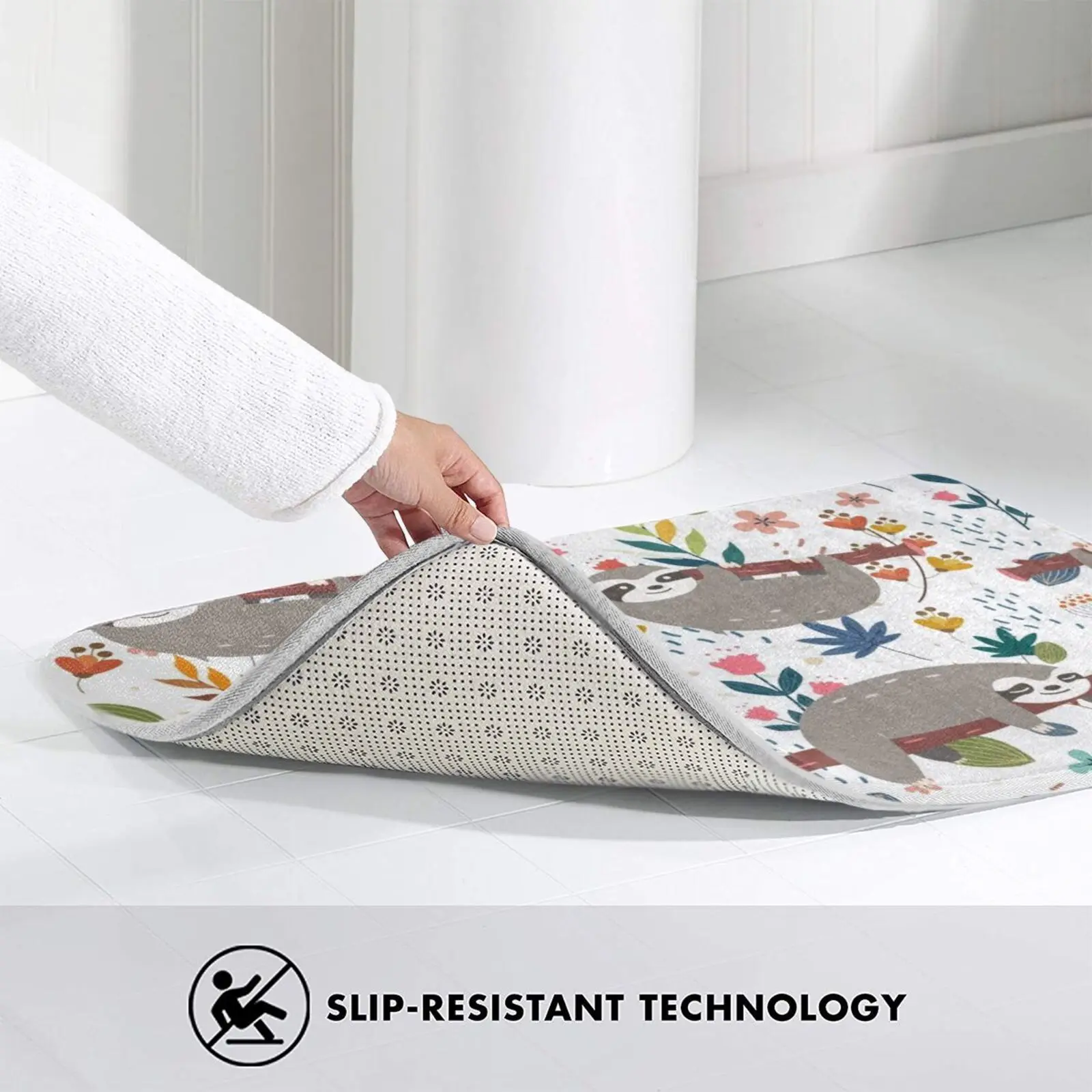 Happy Boho Sloth маска с цветочным узором коврик для входной двери ванной милым рисунком