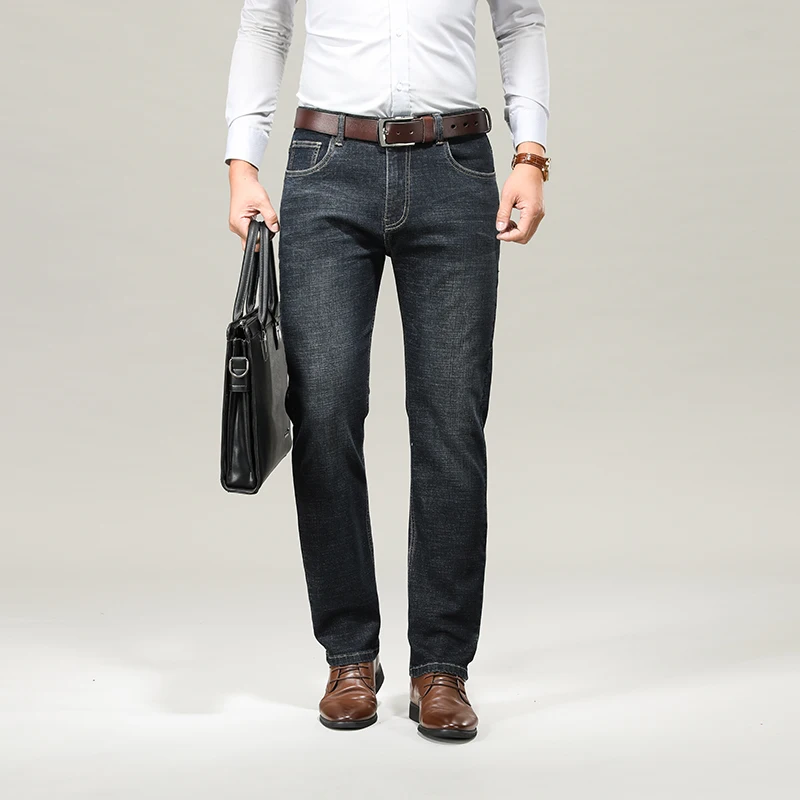 Брюки мужские джинсовые прямые брюки из денима в деловом стиле Повседневная