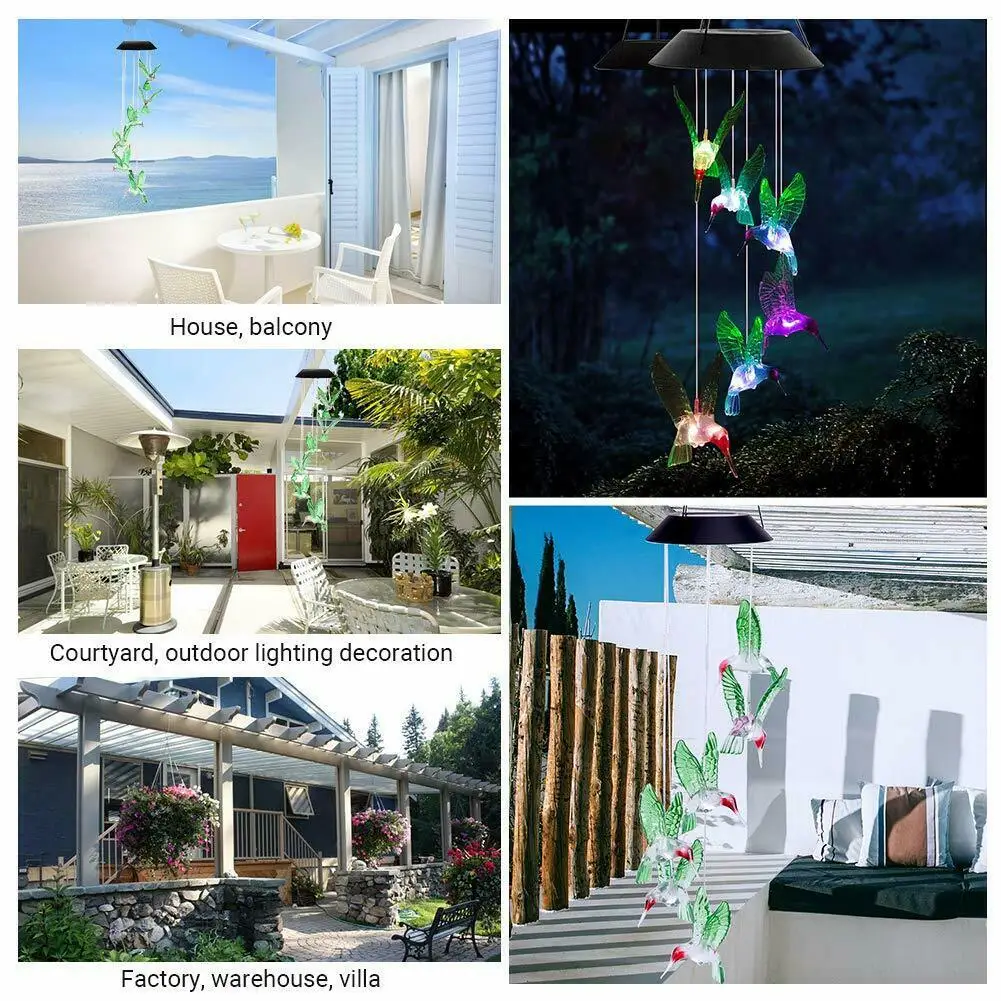 Лидер продаж ветряные колокольчики на солнечной батарее в форме сердца