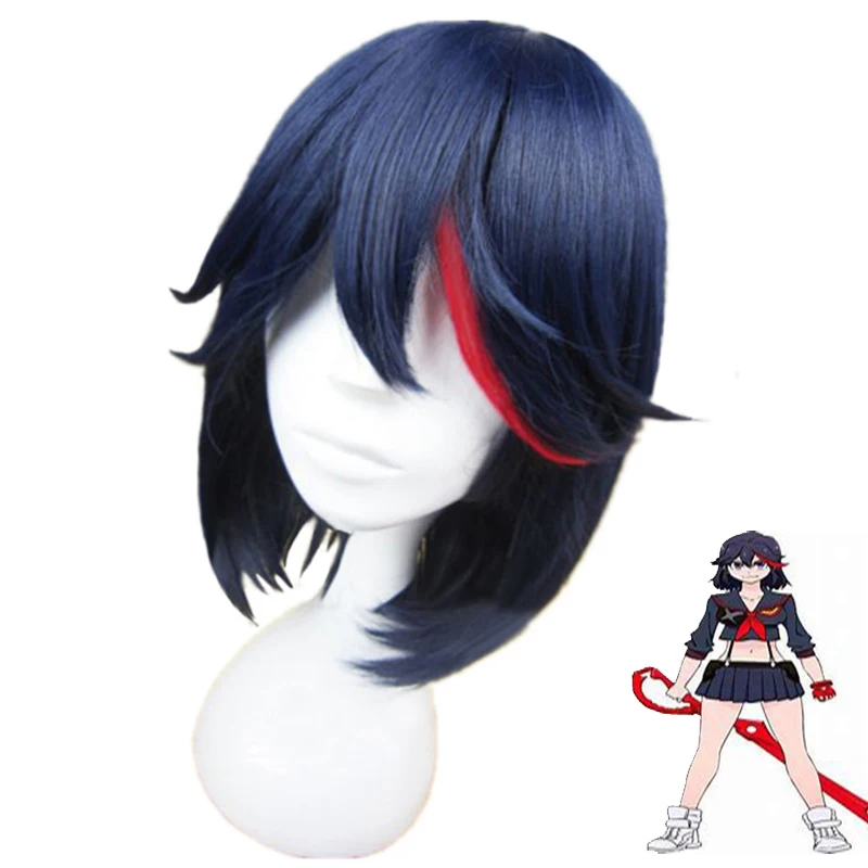 Реквизит для косплея аниме KILL la Matoi Ryuko короткий синий с красным париком и