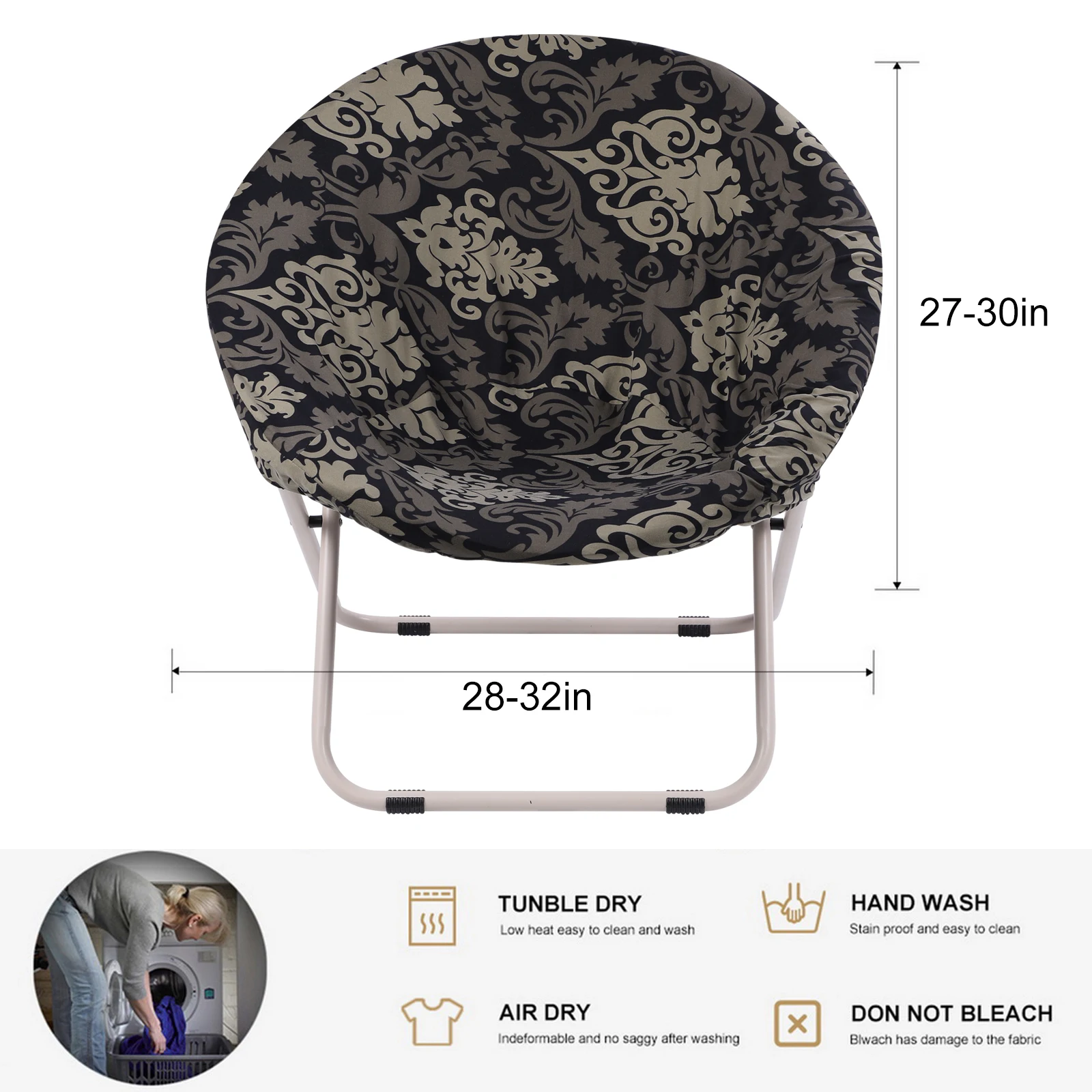 

Leisure Moon Shape Chair Cover Milk Silk-printed Elastic Spandex Washable Jacquard Dust Covers Desk Seat Stretch For Home Hotel