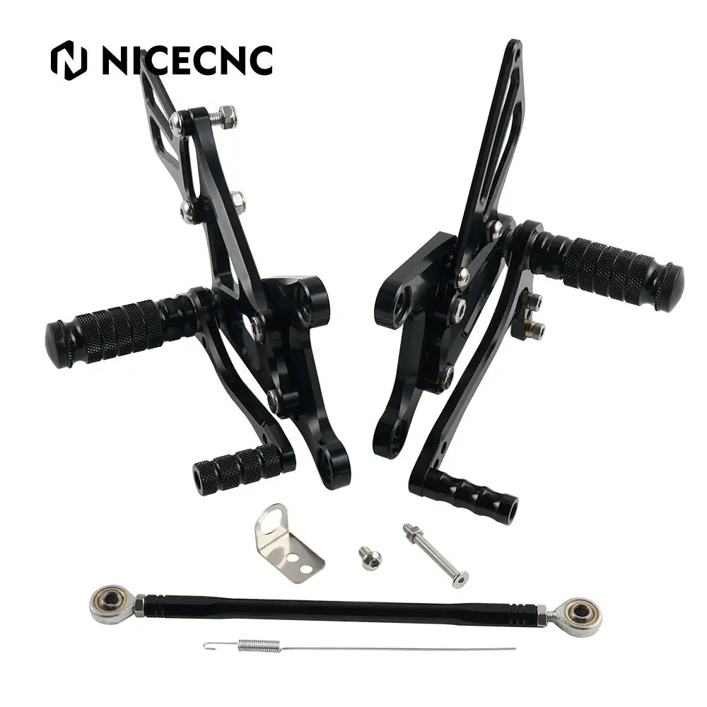 

CNC Black Racing Foot Pegs Adjustable Rear Sets For Kawasaki Ninja ZX6RR ZX600 2005 2006 2007 2008