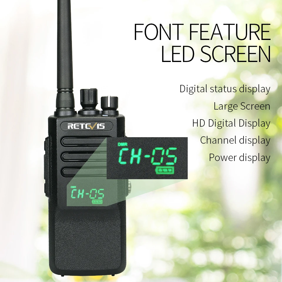Высокая мощность DMR радио цифровой IP67 водонепроницаемый Walkie Talkie Retevis RT50 дисплей UHF VOX портативный двухсторонний радио Walkie-Talkie