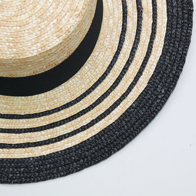 Модные соломенные солнцезащитные шляпы в полоску для женщин 2020 роскошные летние