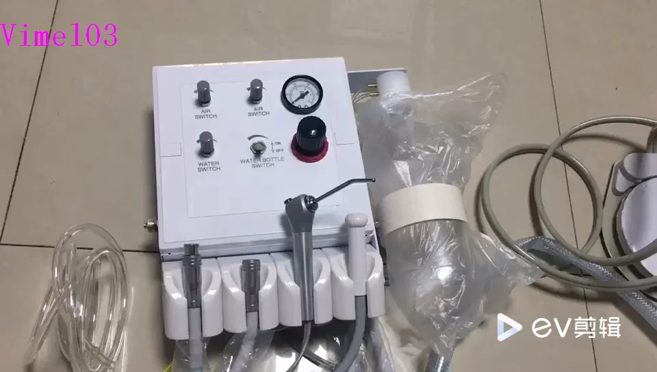 

Portable Dental Turbined Unit Stainless steel Shell with weak saliva suction three way syringe Dental Instruments