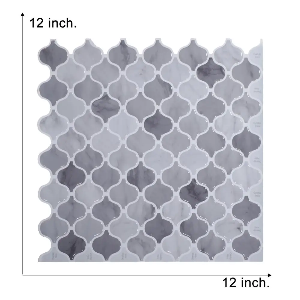 3D самоклеящаяся настенная плитка большого размера 12*12 дюймов мозаичная для
