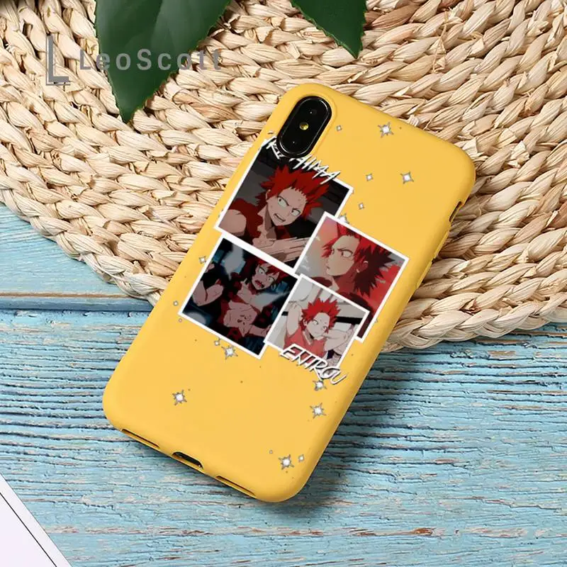 

kirishima My Hero Academia Anime Phone Case Candy Color for iPhone 11 12 pro XS MAX 8 7 6 6S Plus X SE 2020 XR