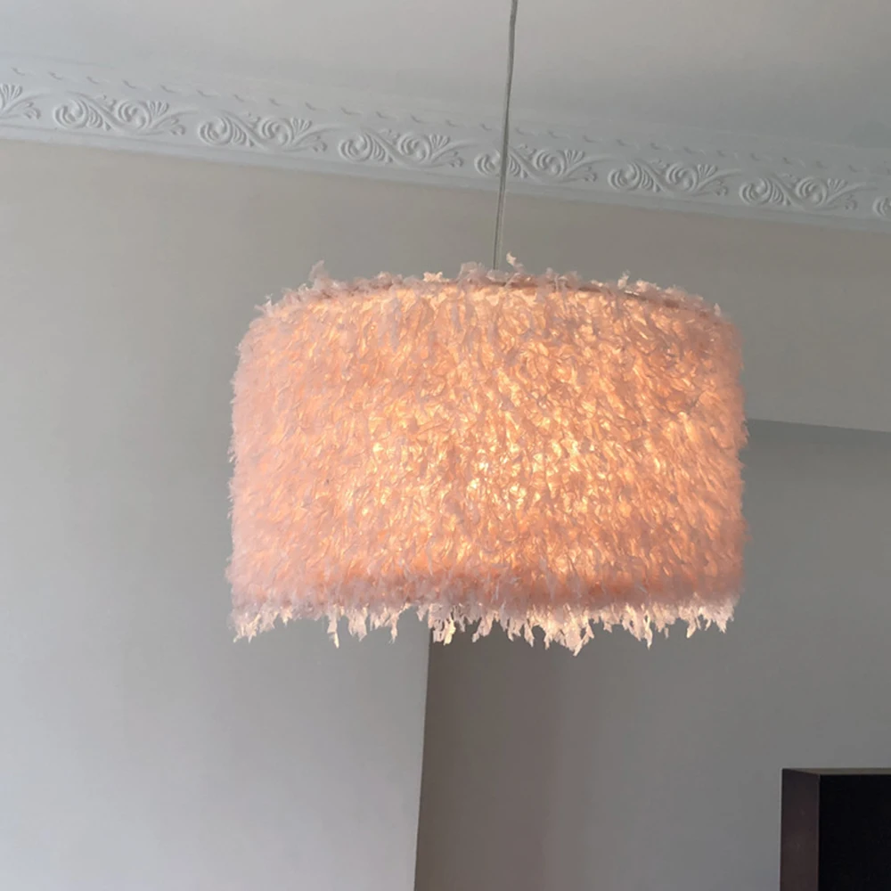 Романтическое перо потолочный светильник Современная подвесная люстра с теплым