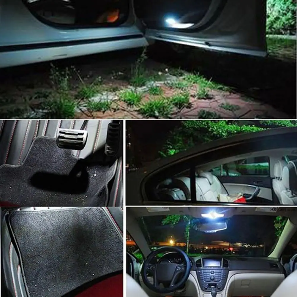 Car Light 10Pcs White LED T10 W5W COB Canbus Silicone License Plate Lamp Bulbs |