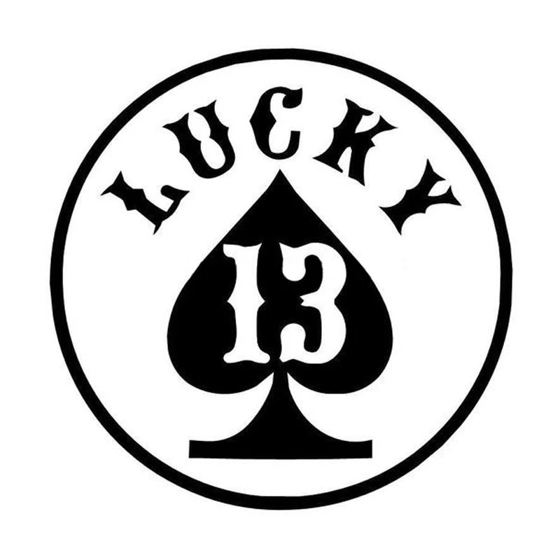 

Funny LUCKY 13 Spades Styling Car Sticker Automobiles Motorcycles Exterior Accessories Vinyl Decals for Bmw Audi Ford