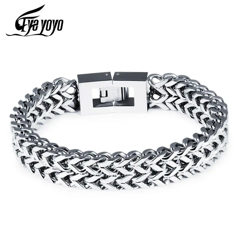 Мужской браслет из титановой стали EyeYoYo индивидуальная цепочка с квадратной