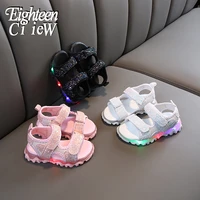 size 21 30 childrens light up sandals unisex baby non slip glowing toddler shoes boys girls luminous soft soled sandals