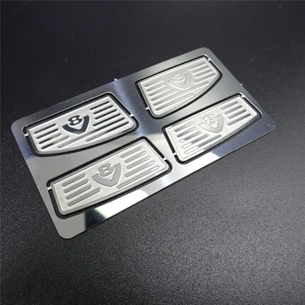 Металлическая боковая педаль гравированный лист V8 логотип сделай сам нашивка на