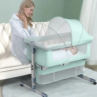 2 in 1 newborn baby crib portable cradle bed baby bassinet with large storage basket for 0 36 month