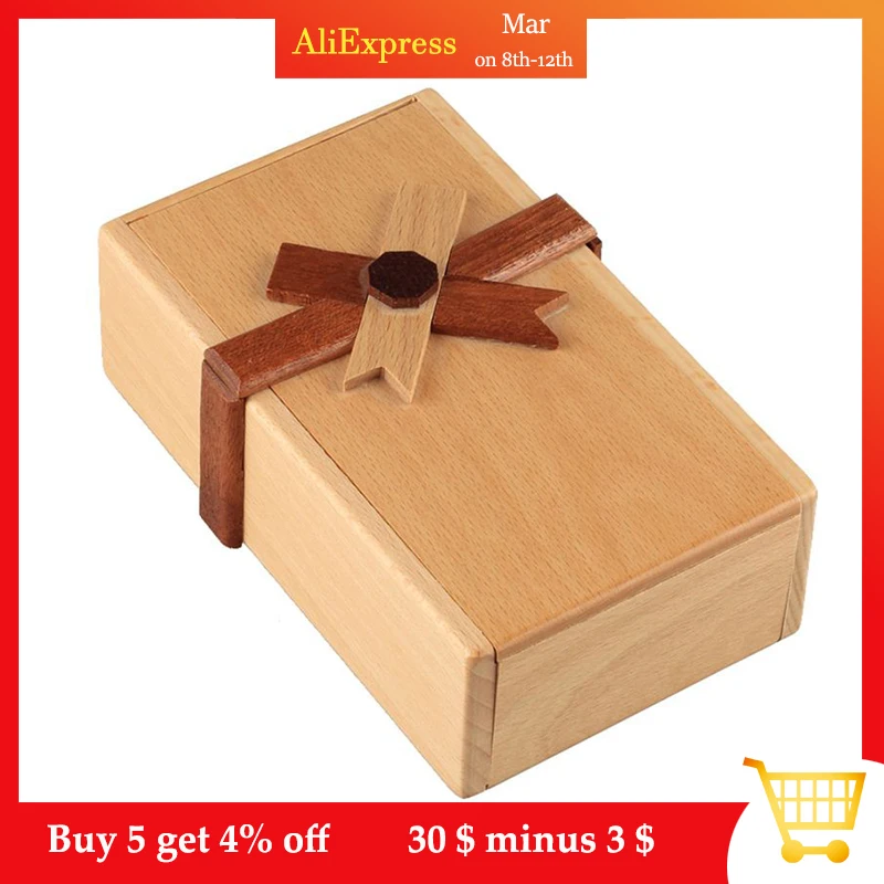 

Puzzle Gift Case Box with Secret Compartments Wooden Money Box to Challenge