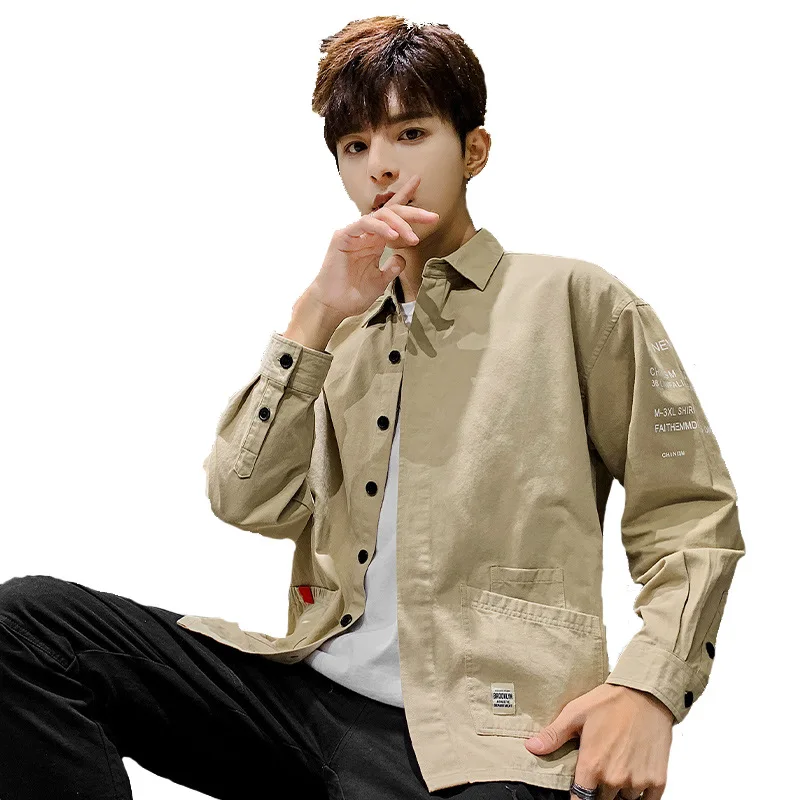 Рубашка мужская с двумя карманами, модная сорочка с принтом персонажа, Повседневная Уличная одежда, осень от AliExpress WW