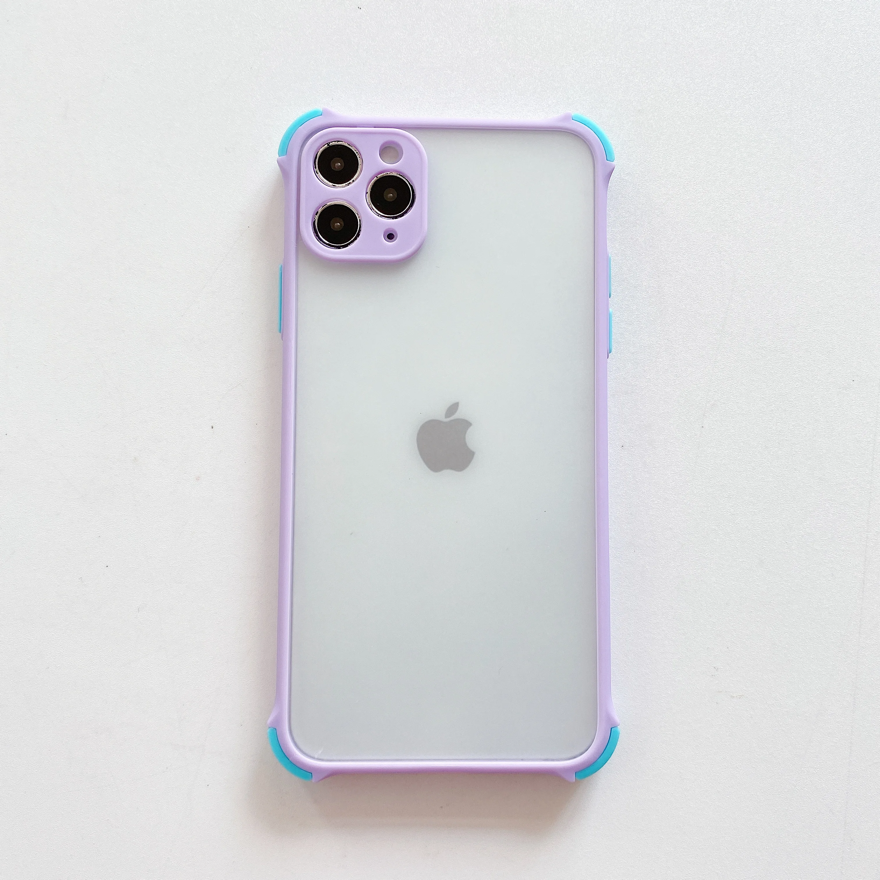 

For iPhone7P 8P 7 8 X XR xsmax 11 11PRO 11PROMAX 12/12pro mobile phone Simple four-corner collision protection case Purple