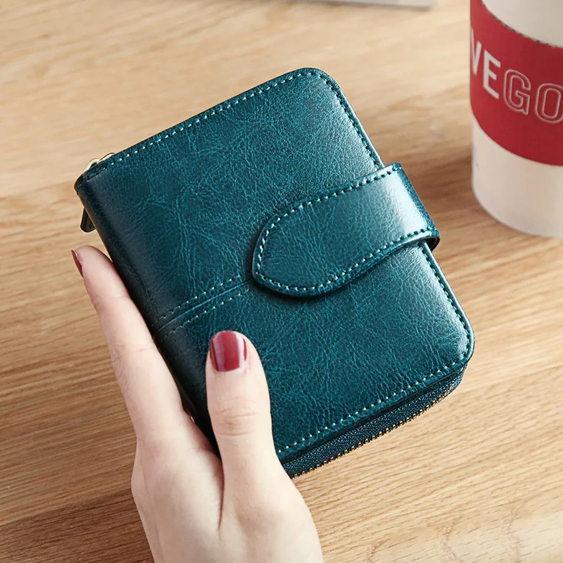 Small Wallet Women Genuine Leather 18 Card Slots Yellow Holder Female Purse Women's Wallets Lady Money Perse Zipper Walet | Багаж и