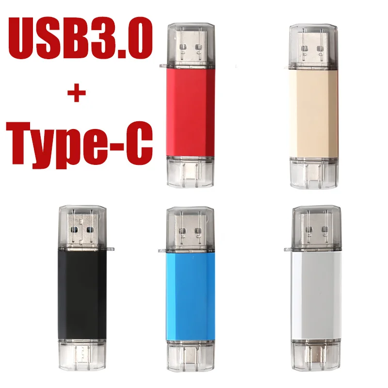 

OTG 2 IN 1 pendrive 128GB 64GB cle usb memory 32GB 16GB pen drive 8GB 4GB flash usb pen Type-C Key usb flash stick business Gift