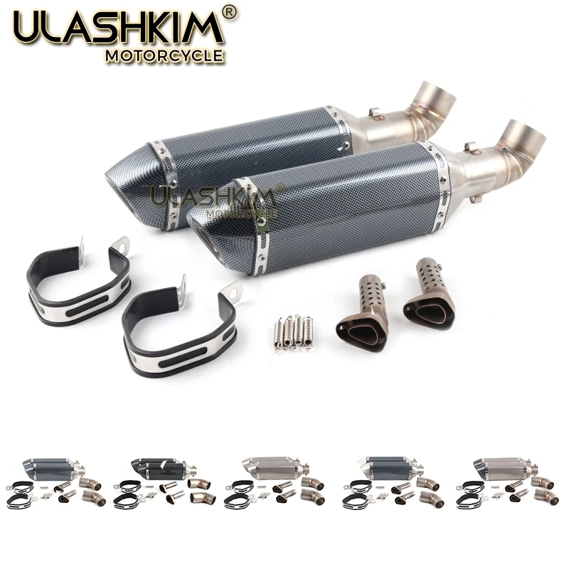 

Motorcycle Carbon Fiber Exhaust Muffler Escape Link middle Pipe Full system Slip On for DUCATI 696 2008-2014 796/795 2010-2014
