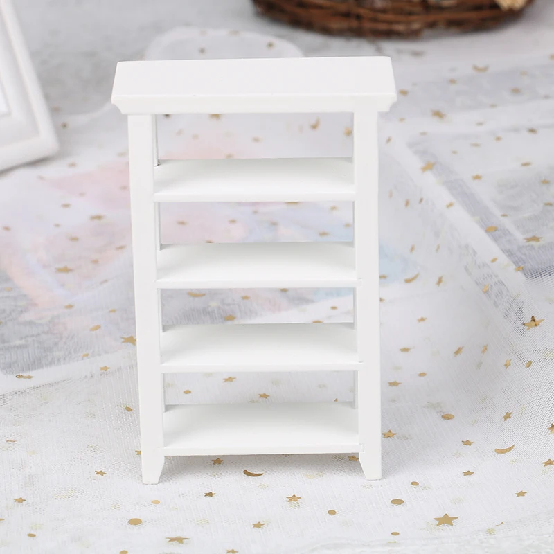 

1Pc Shelf White 1/12 Dollhouse Miniature Furniture Wooden Study Accs for Dolls Bedroom Kids Children Pretend Play Toys