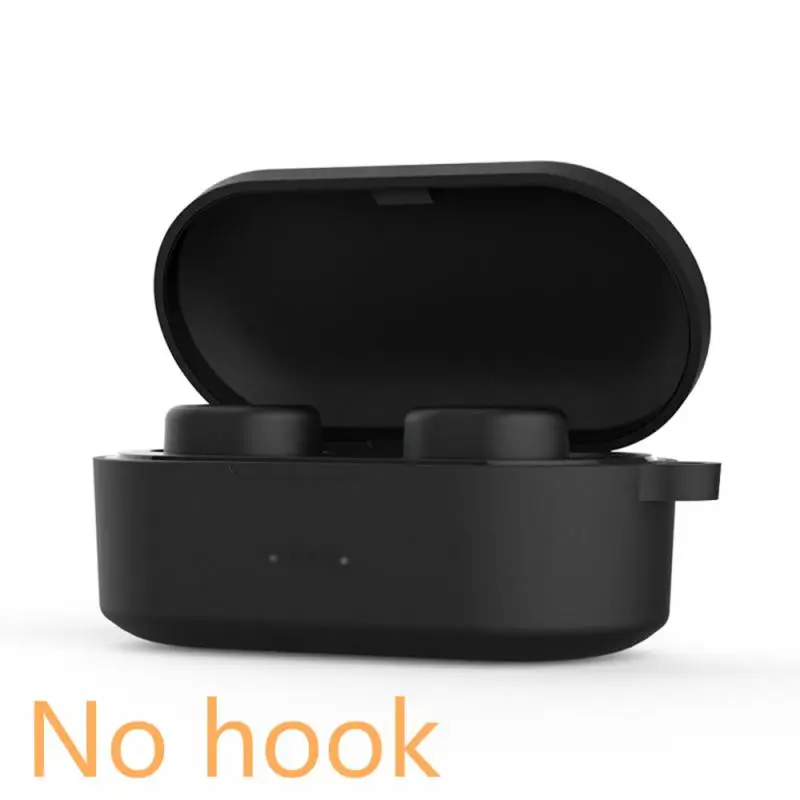 B BLACK 1 шт. защитный чехол для QCY T1S/QS2 Bluetooth гарнитура Набор Bluetooth гарнитура силиконовый рукав гарнитура крышка с крючком аксессуары - Цвет: B BLACK