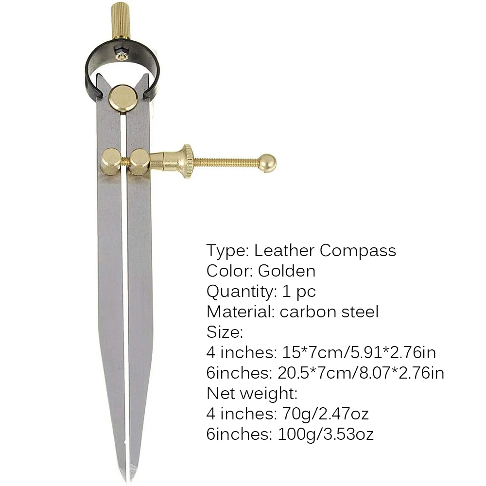 1 шт углеродного Сталь скрап-делитель колеса компас кожа стежка расстояние между