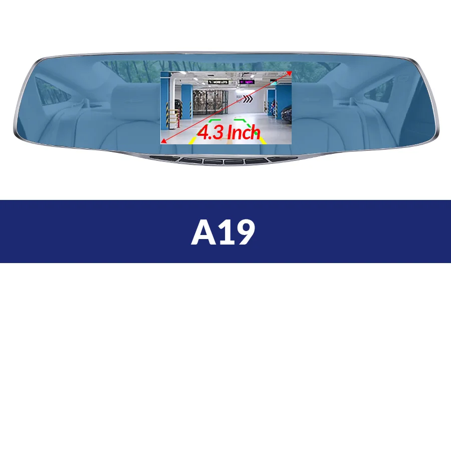A19 E-ACE Автомобильный видеорегистратор FHD 1080P зеркало заднего вида g-сенсор видеорегистратор ночного видения видеорегистратор Двойной объектив Автомобильная камера с объективом заднего вида - Название цвета: A19