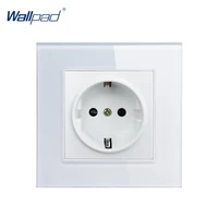 eu schuko socket wallpad crystal glass panel 110v 250v 10a 16a eu german standard 16a wall socket plug power outlet