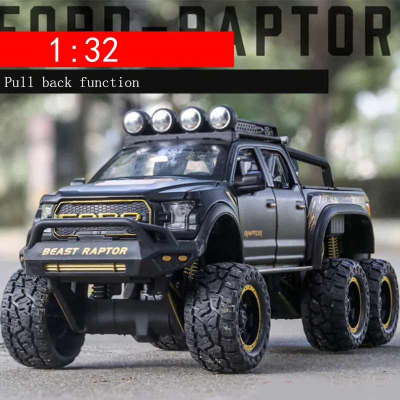 Модель автомобиля из сплава в масштабе 1:32 модель Раптора F150 вездеход детская