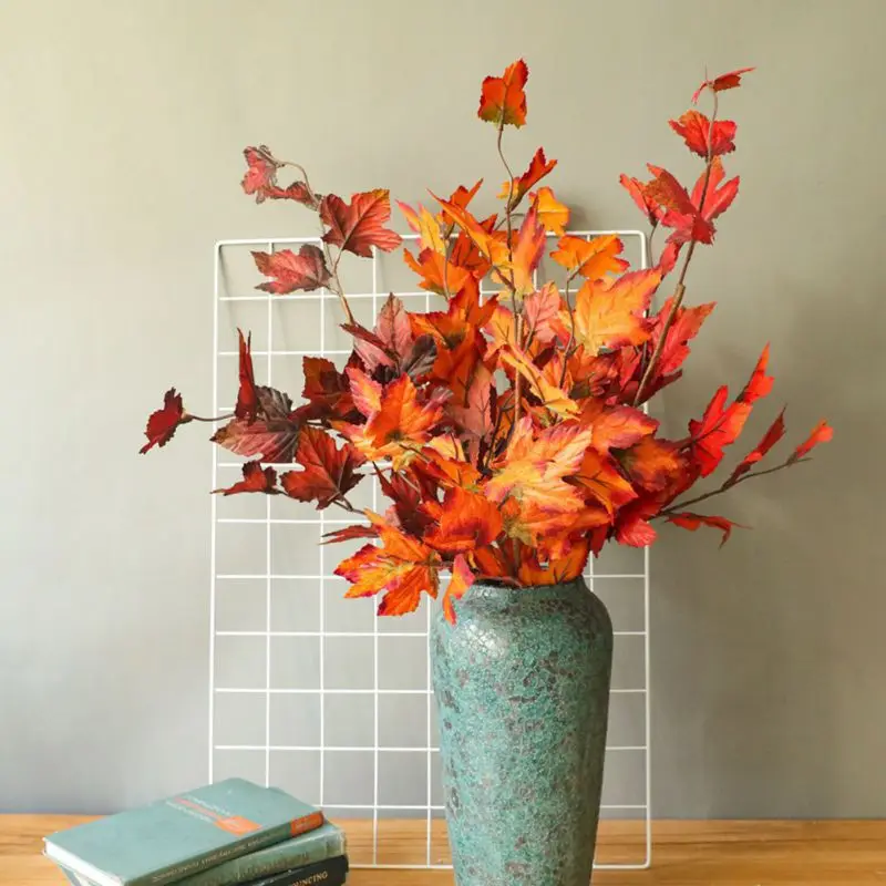 

Artificial Autumn Maple Leaf Simulation Flowers Home Party Decoration Fake Fall Leaves Table Thanksgiving Day Crafts Ornament Z