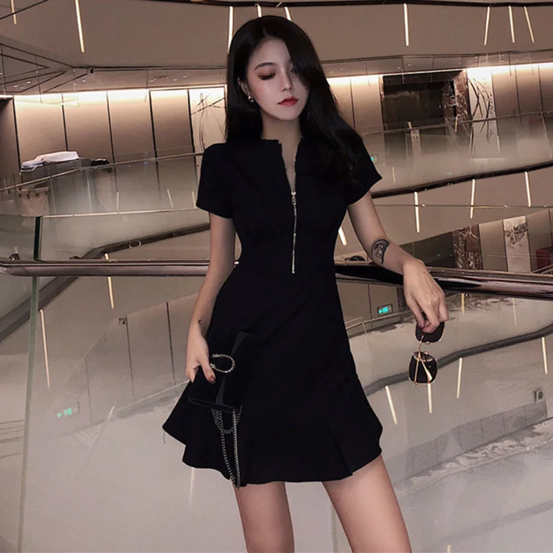 

Nightclub Women's Clothing 2021 Summer Hepburn Style Slimming Scheming Little Black Dress Fashionable Retro Gothic Young Sexy