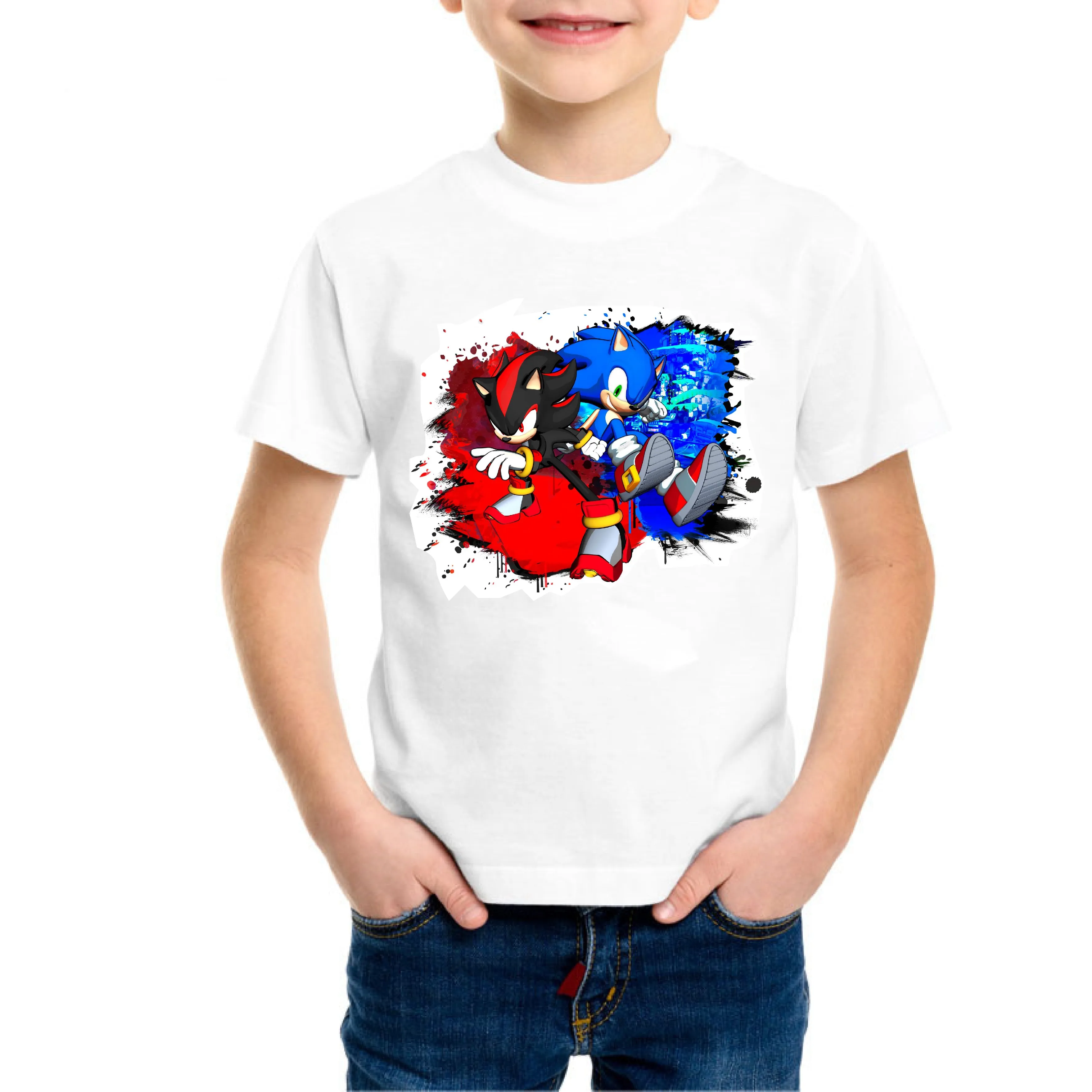 

Sonic T Shirt The Hedgehog Boys Girls Tops Tees Cartoon Design Funny T-Shirts Kids Summer Casual Clothes For Kids