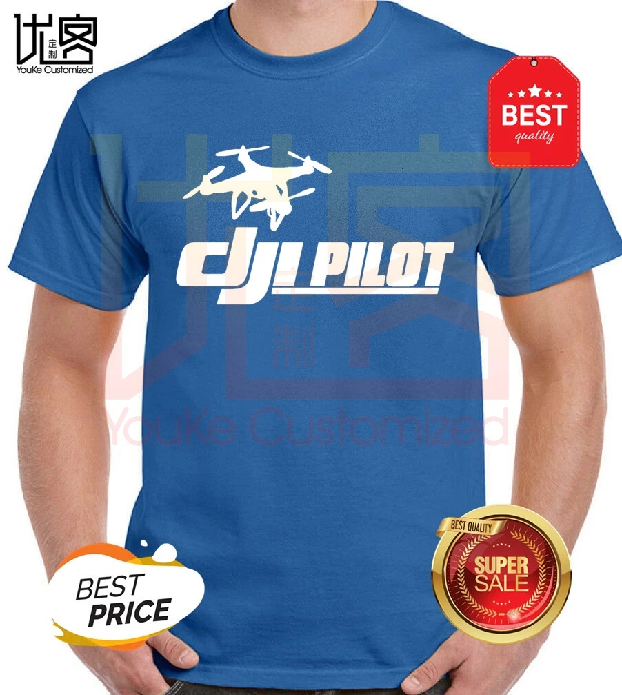 Футболка Dji Pilot мужская с графическим принтом Классическая тенниска в стиле
