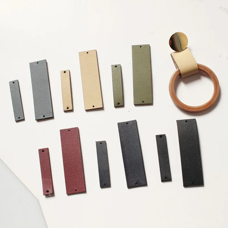 50 шт./лот цветные геометрические кожаные ленты для ювелирных изделий сережек и