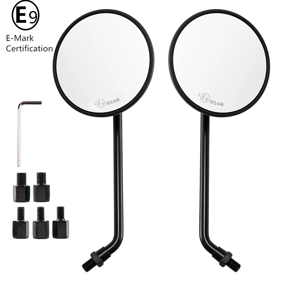 

Зеркало заднего вида мотоциклетное черное/хромированное, 8/10 мм, с ЧПУ, алюминиевое, M8, M10, левая и правая резьба, E-mark для Ducati, Yamaha