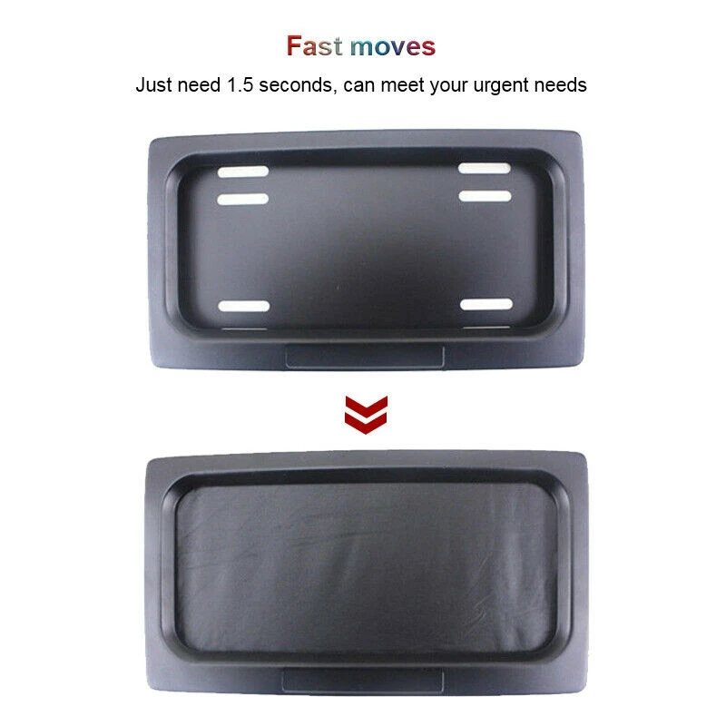 

2X US Hide-Away Shutter Cover Up Electric Stealth License Plate Frame with Remote
