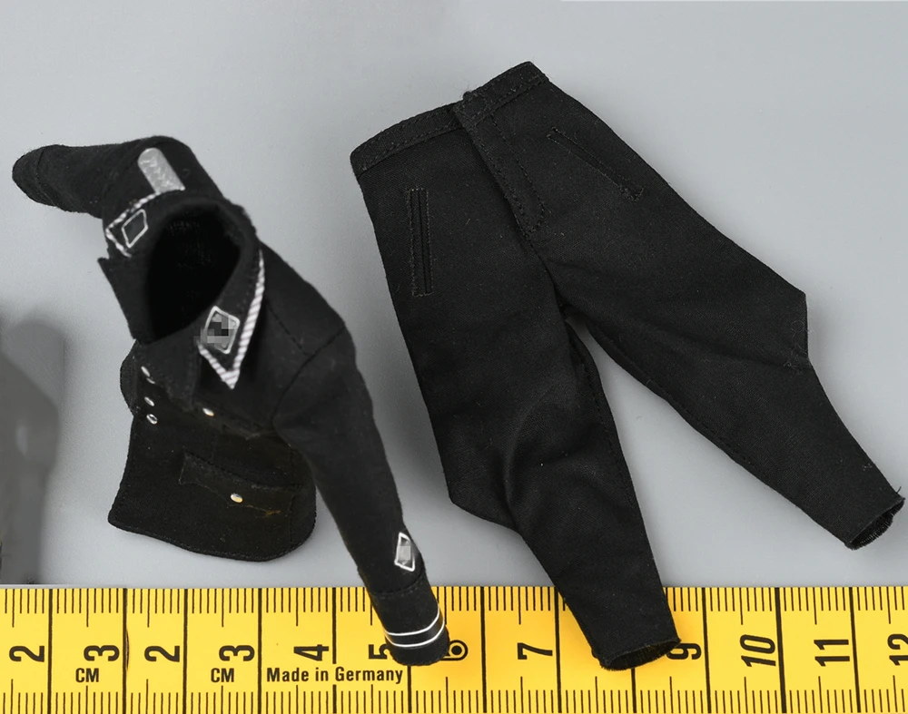 

POPTOYS BGS014 Scale 1/12 Big Head Soldier Series Black Uniform Top and Pant Dress Model For 6inch Action Figures Collectable