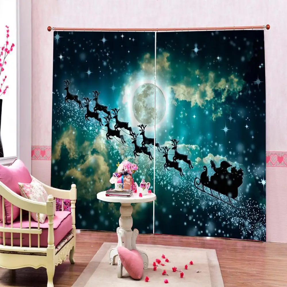 

Windows Curtains Thicken For Living Room Santa Claus Bedroom Decorative Kitchen Curtains Drapes Treatments Dropship