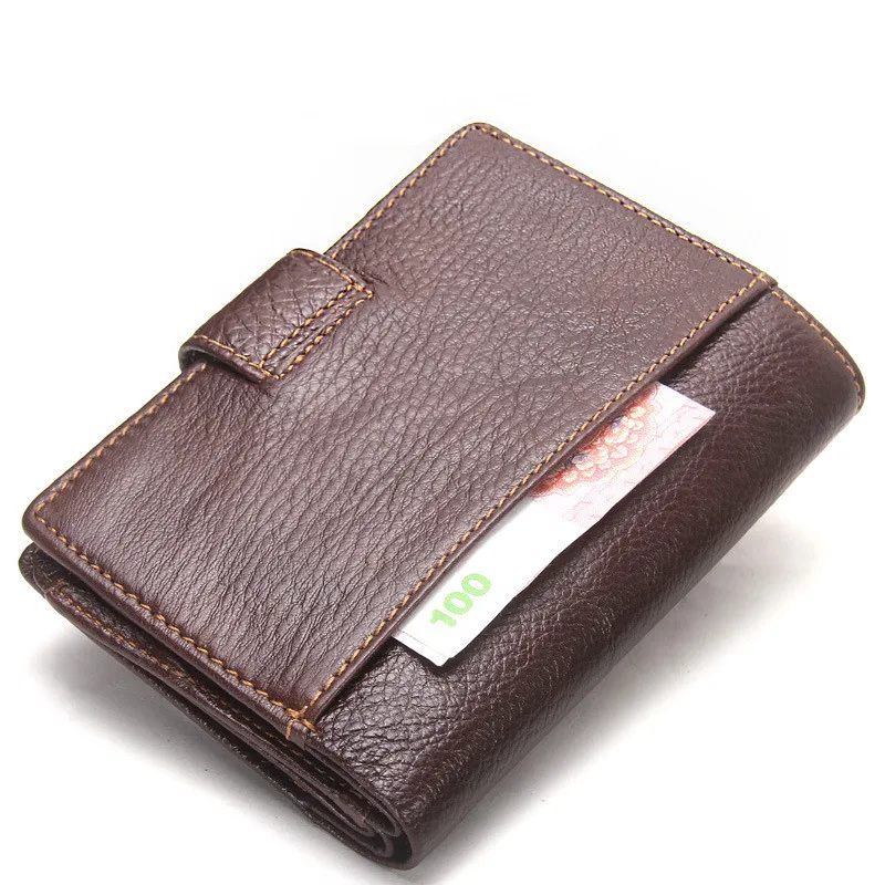 

Men's Wallet Casual Multi-function Couple Leather Passport Bag Buckle Document Folder
